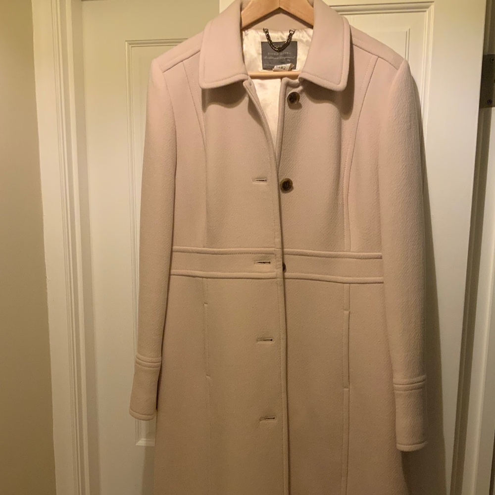 J. Crew Italian Wool with Thinsulate Lady Day Coat Cream Size 14